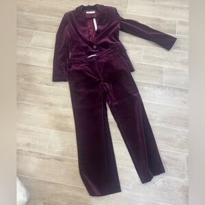 NWT Susana Monaco Velvet Blazer pant suit set - size small